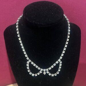 KRAMER Clear Rhinestone Black Tie Choker NECKLACE